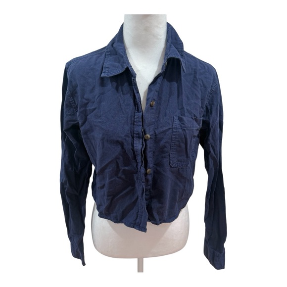 Universal Thread Dark Blue Button-Down Shirt - Picture 1 of 8